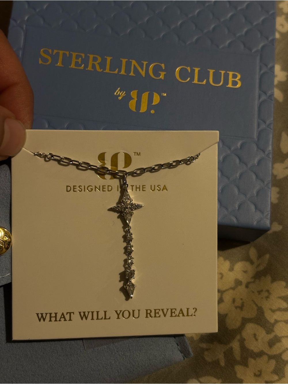 Sterling Club Silver Star & Dangle Necklace